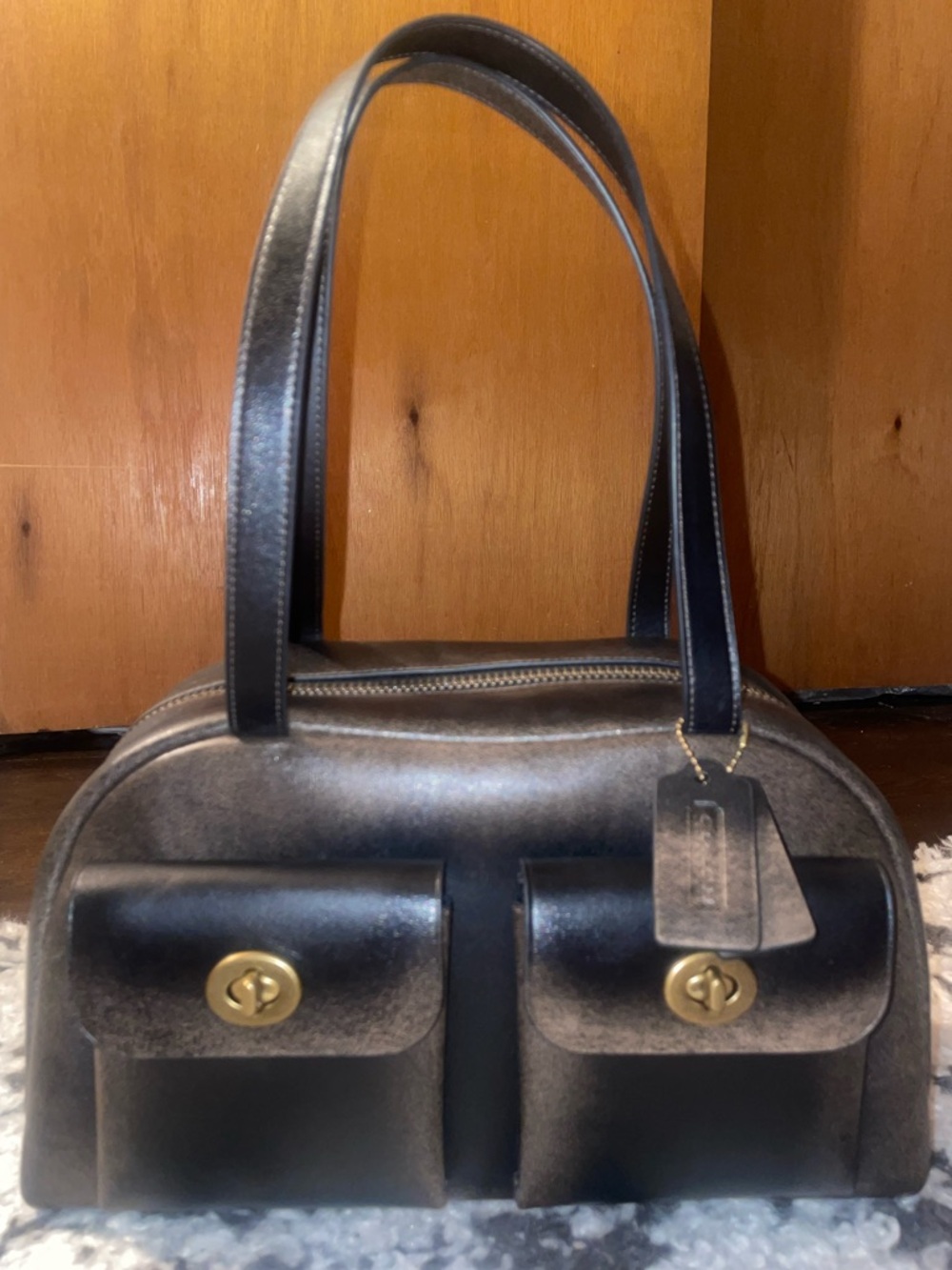 Coach Twin Turnlock in Loved Leather